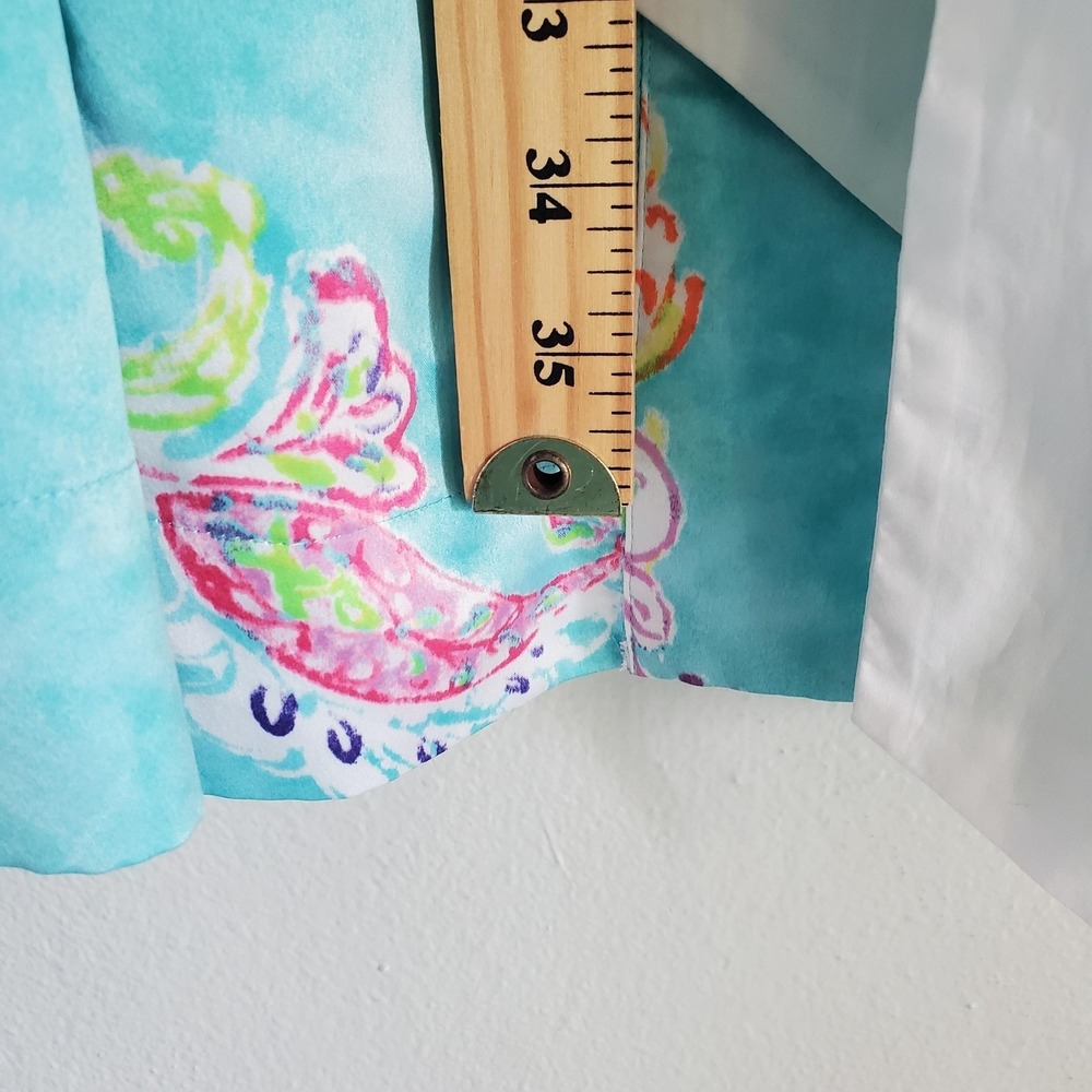 Lauren Ralph Lauren Robe Womens Medium Blue Floral Paisley Belted Kimono Pocket - Picture 3 of 9
